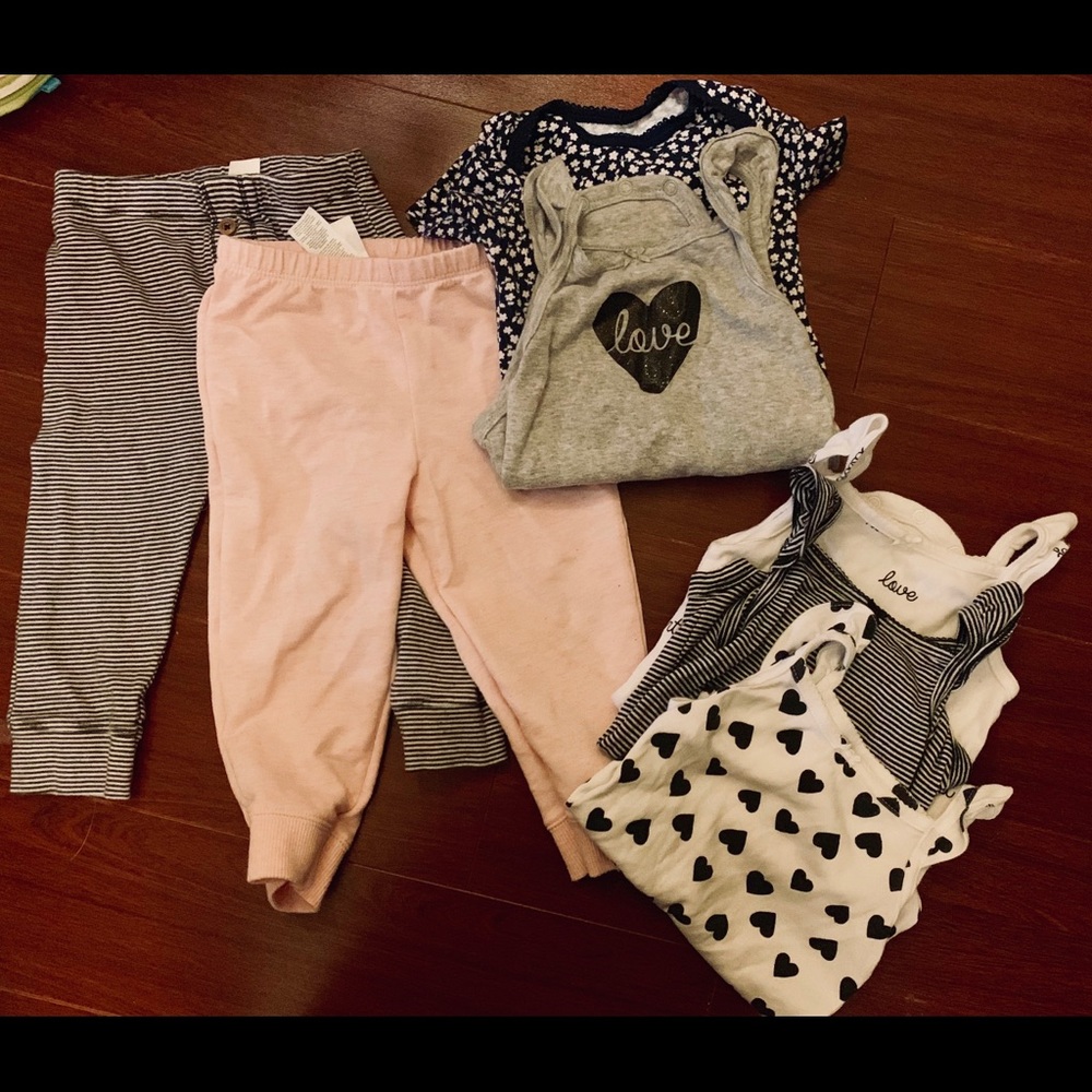 Carter’s variety onesies and to Carter’s pants